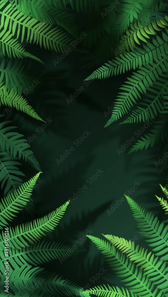 Pixel Art Fern Frame Lush Green Foliage Dark Background Perfect for Nature Wallpapers and Tropical Designs Pixel Art Fern Frame Lush Green Foliage Dark Background Perfect for Nature Wallpapers and Tropical Designs