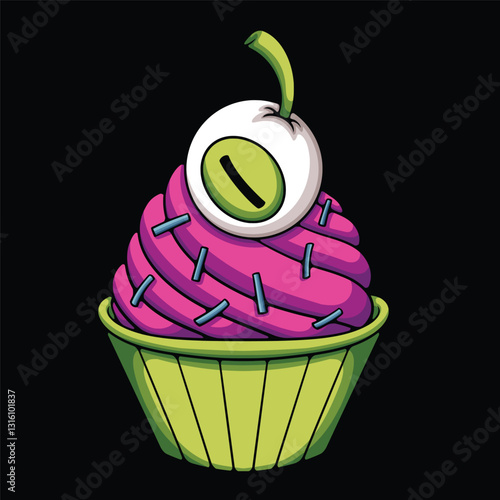 Cupcake eye illustration