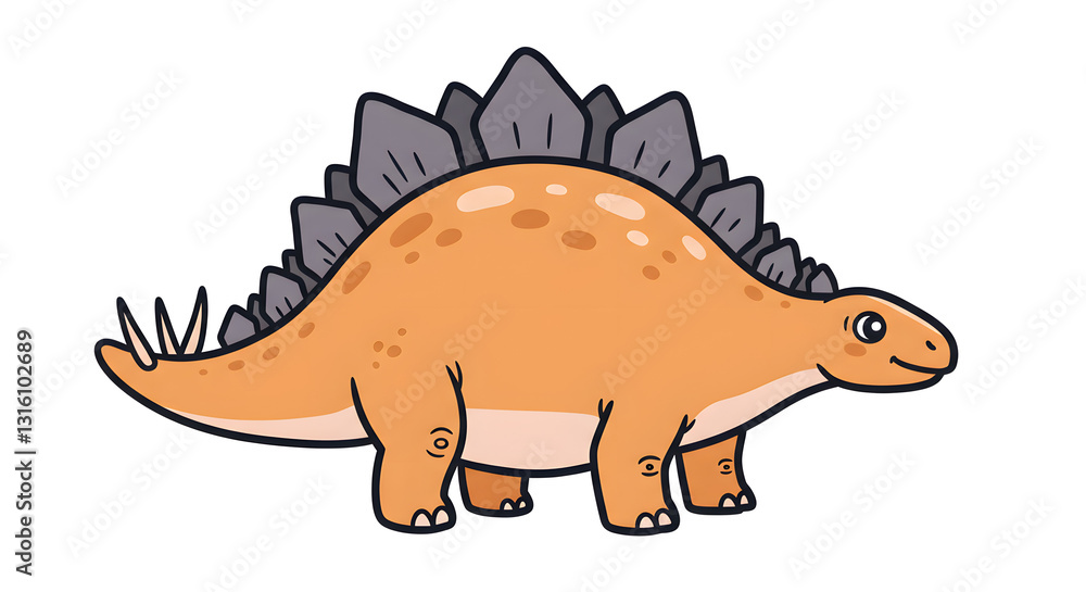 Cute Cartoon Stegosaurus Character Illustration Cute Cartoon Stegosaurus Character Illustration