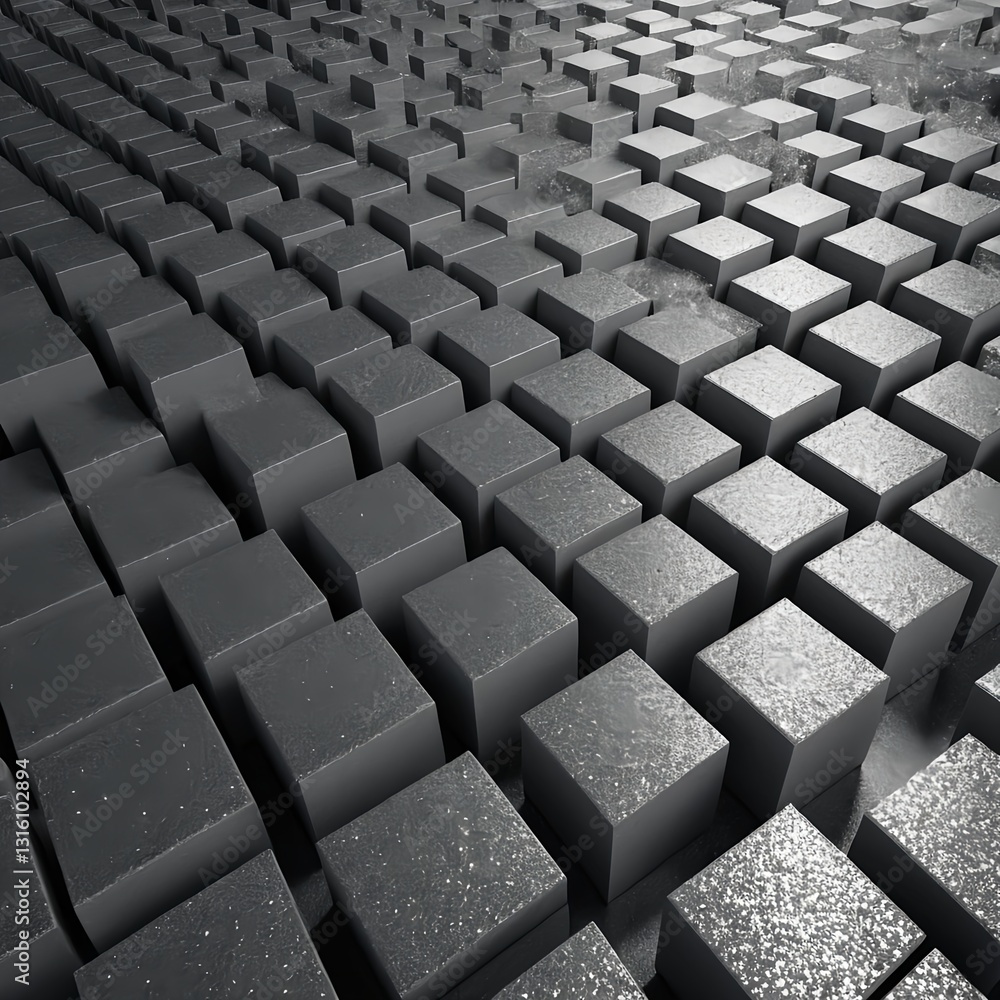 Obraz premium Abstract Gray Cubes Texture