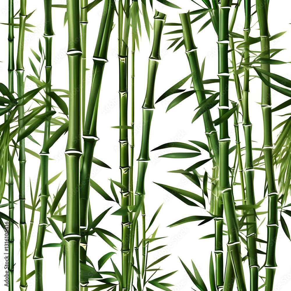 Obraz premium Realistic Bamboo Bush Vector