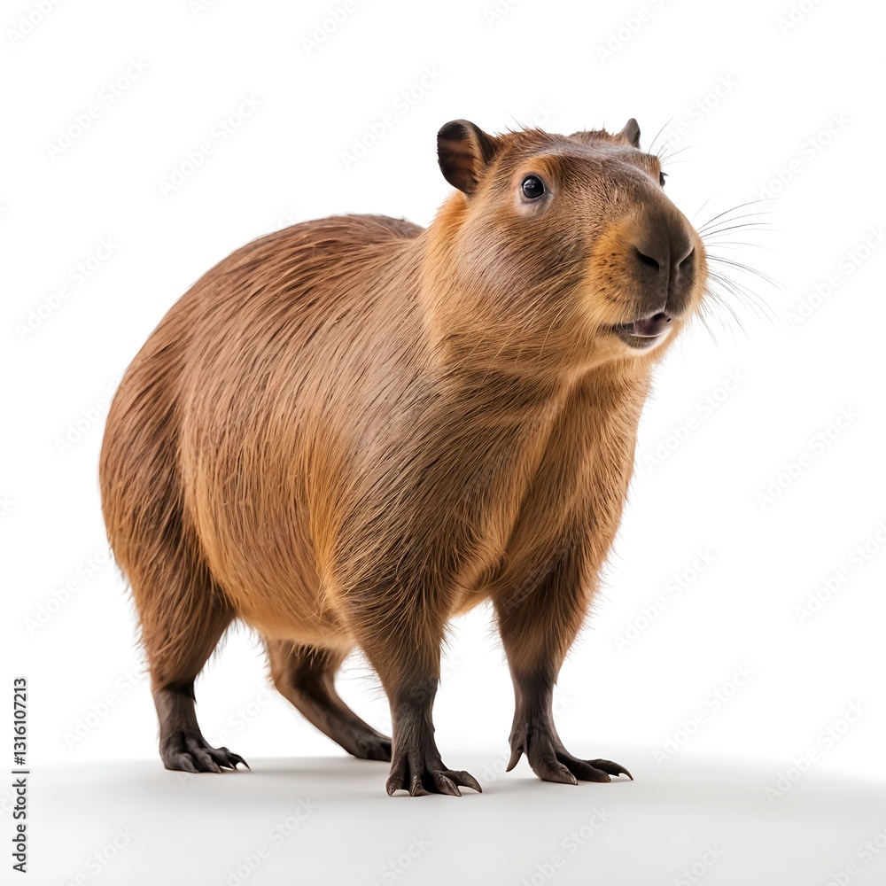 Capybara Portrait on White Background Capybara Portrait on White Background