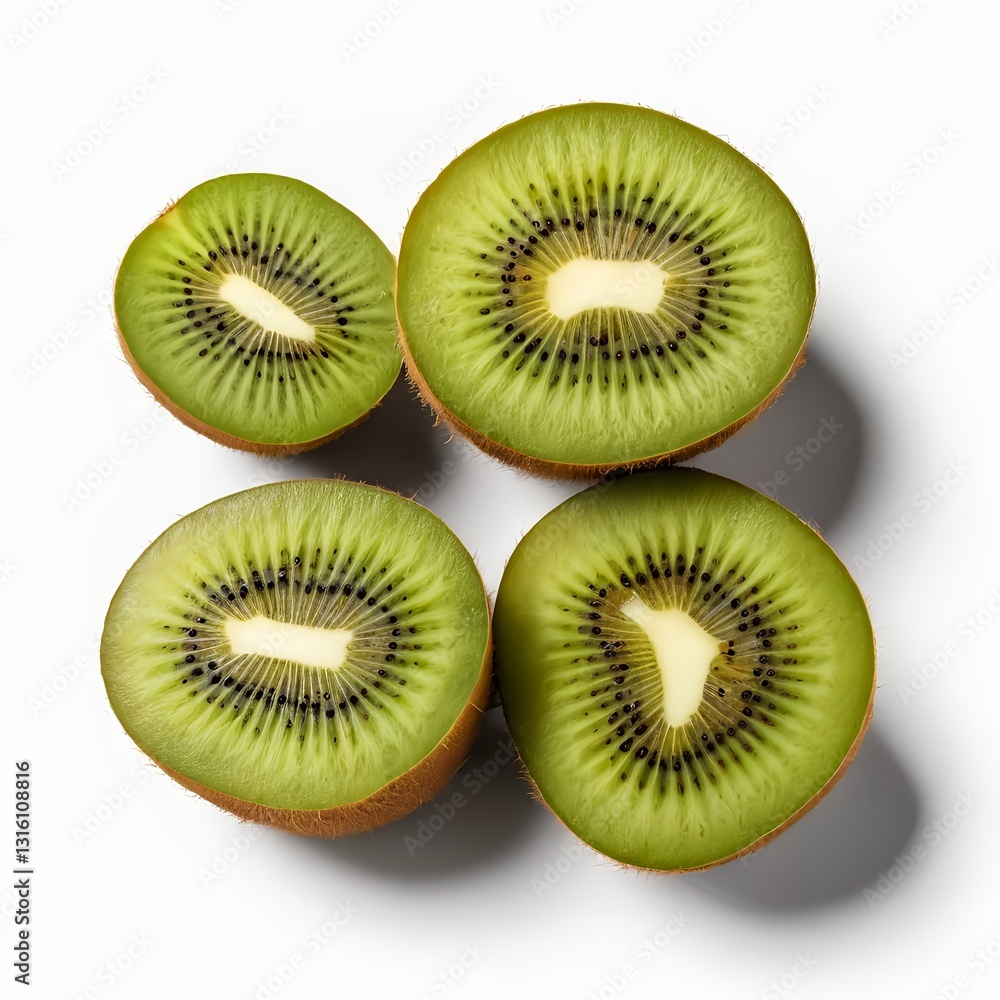 Fototapeta premium Four Slices of Fresh Kiwi Fruit