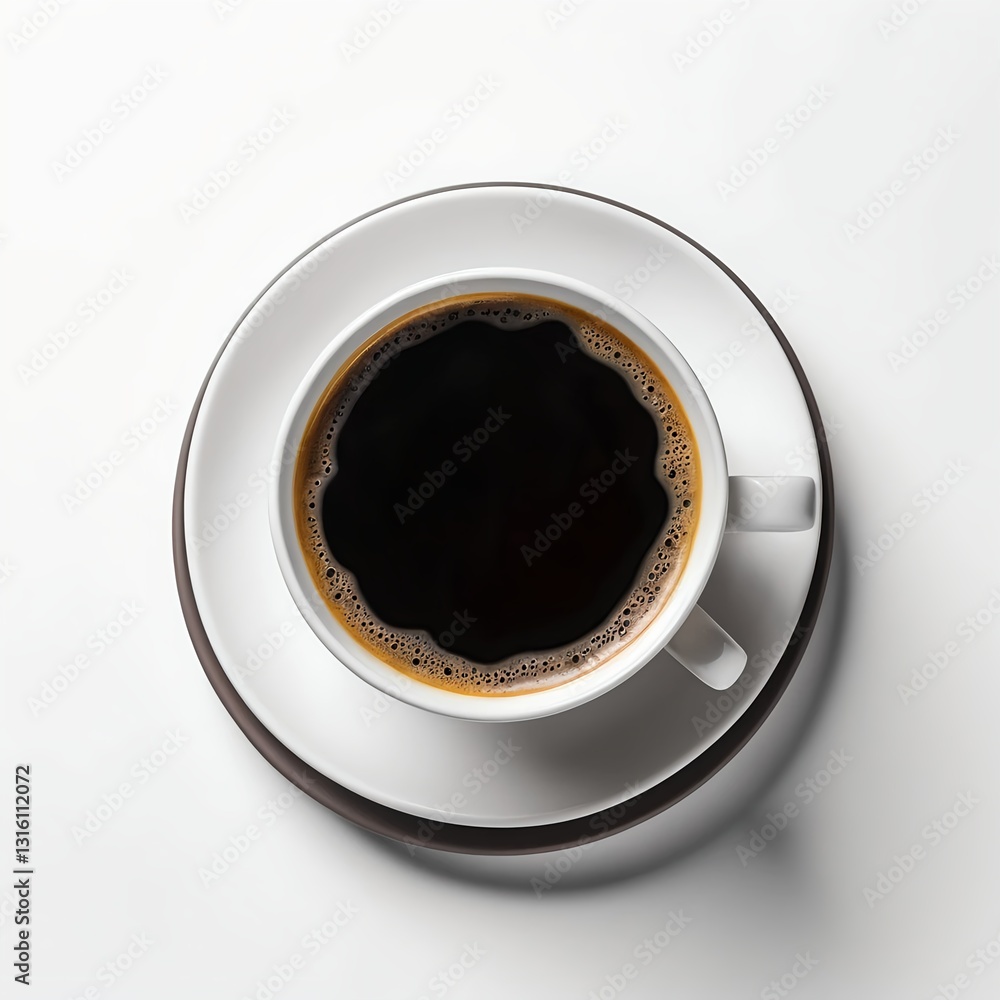 Overhead View of a Cup of Black Coffee Overhead View of a Cup of Black Coffee