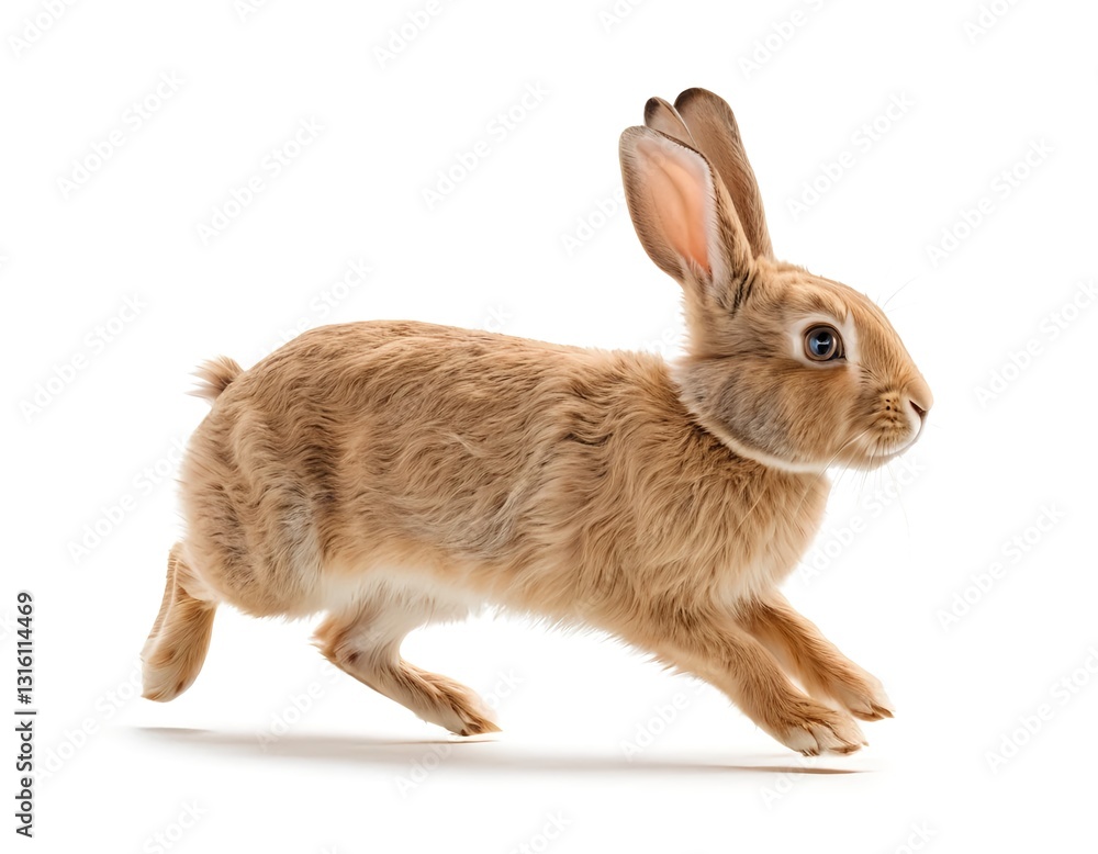 Fototapeta premium Running Brown Bunny Rabbit