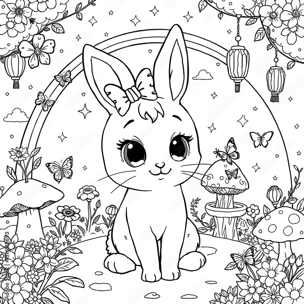 rabbits and flowers rabbits and flowers