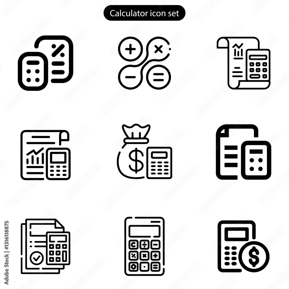 Calculator icon set Accounting calculator icon calculator vector web and app logo design Calculator icon set Accounting calculator icon calculator vector web and app logo design