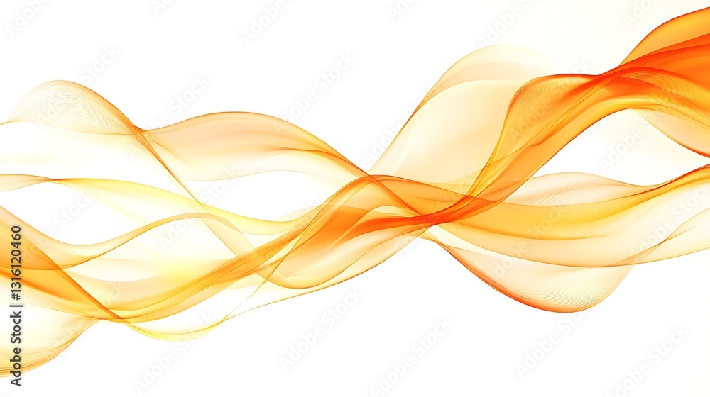 Abstract orange flowing lines on white background Abstract orange flowing lines on white background