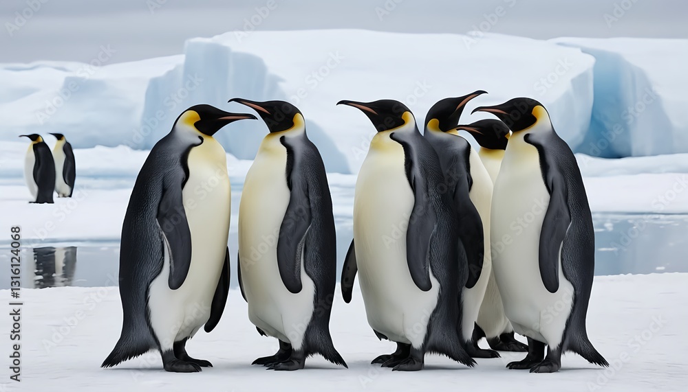 Obraz premium Emperor Penguins on Antarctic Ice