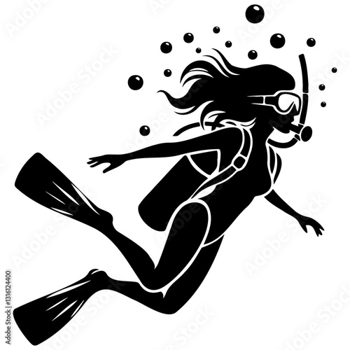 Scuba Diver Illustration.