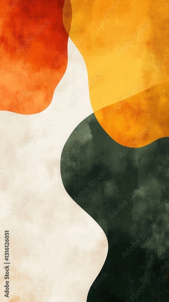 Abstract composition with organic shapes in earthy tones creating a modern and artistic background with a minimalist and elegant style Abstract composition with organic shapes in earthy tones creating a modern and artistic background with a minimalist and elegant style