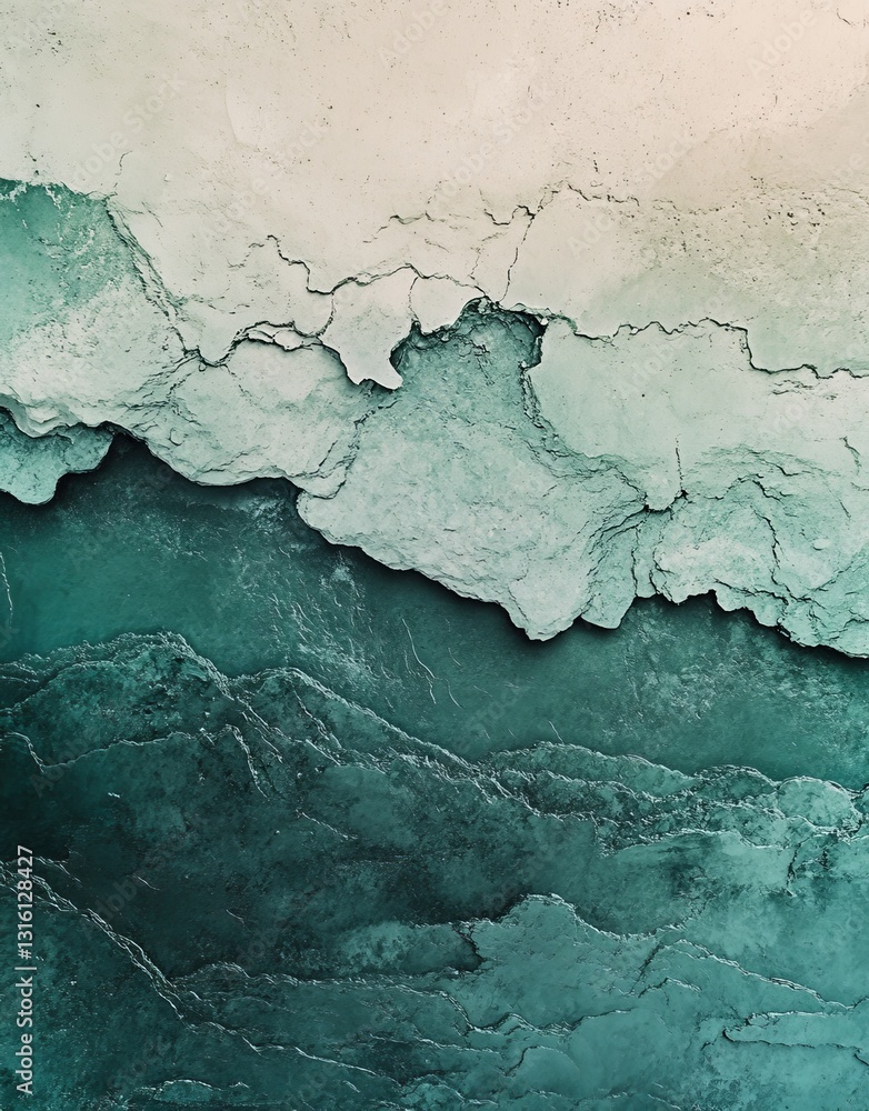 Obraz premium A green abstract piece that embodies the essence of nature and the spring season, characterized by noticeable brushstrokes