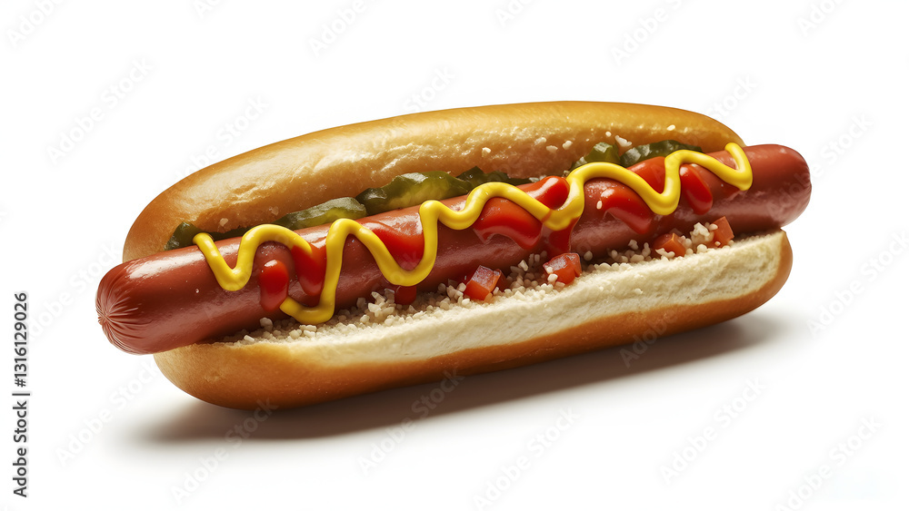Minimalist Hotdog Isolated on a White Background Minimalist Hotdog Isolated on a White Background