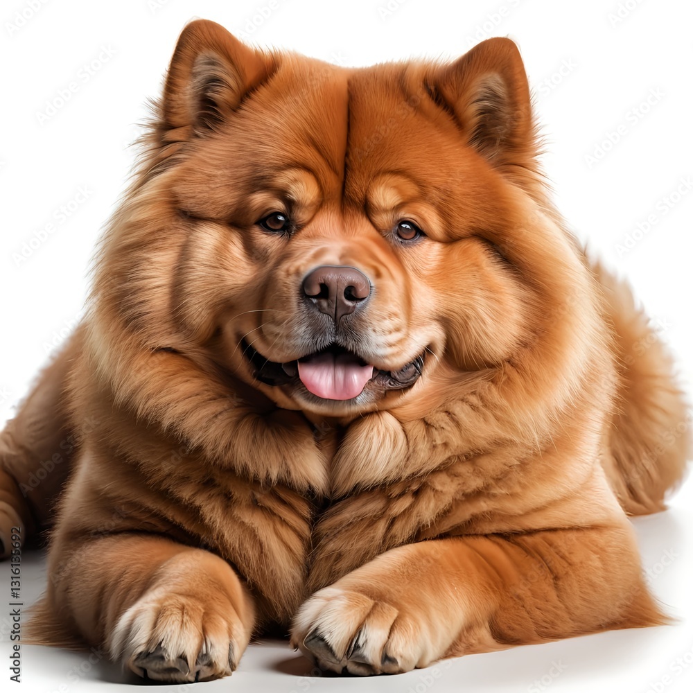 Adorable Red Chow Chow Dog Lying Down Adorable Red Chow Chow Dog Lying Down