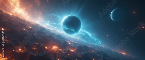 Rogue star swiftly traveling through the cosmos with a unique cosmic backdrop and distant celestial bodies