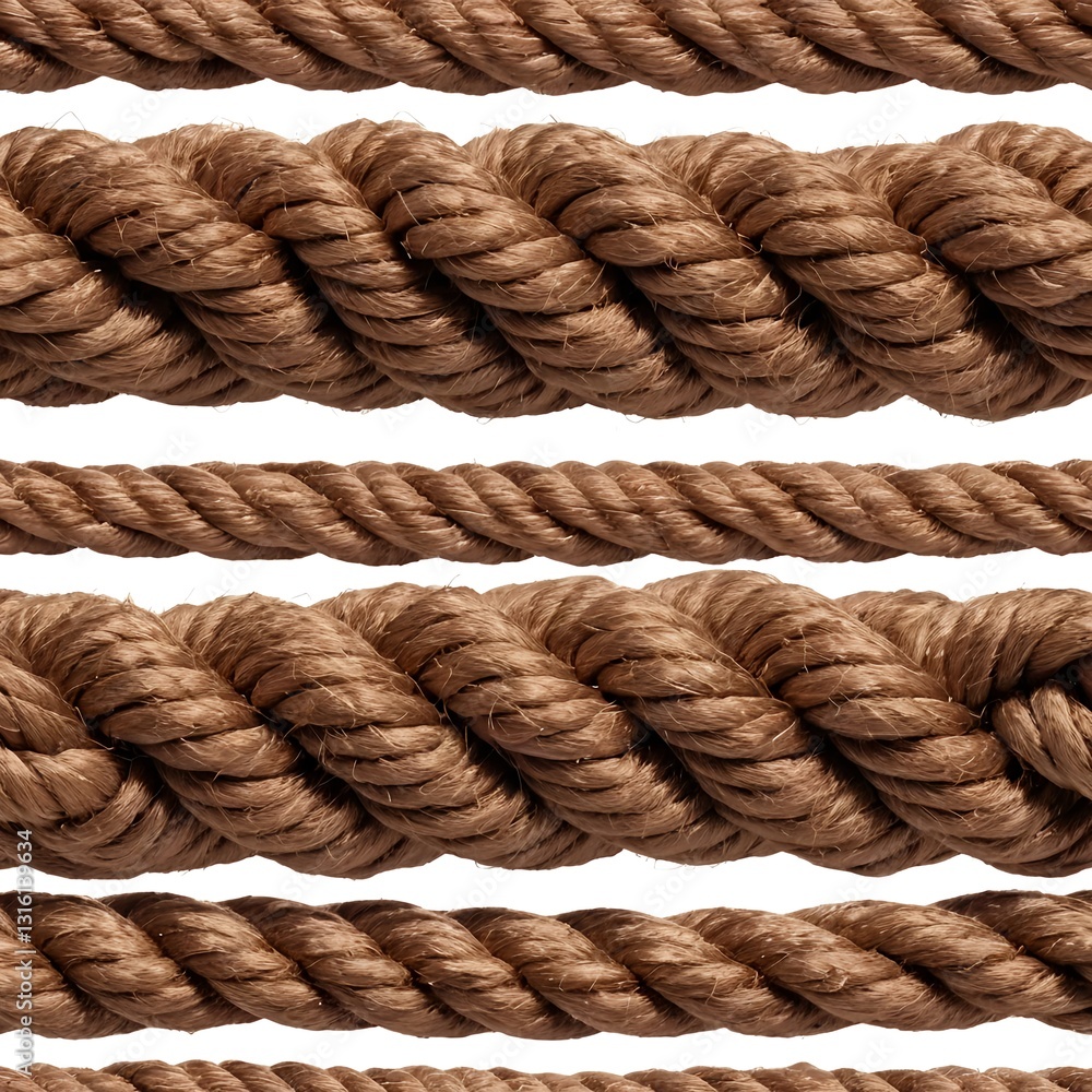 Fototapeta premium Brown Twisted Rope Texture Seamless Pattern