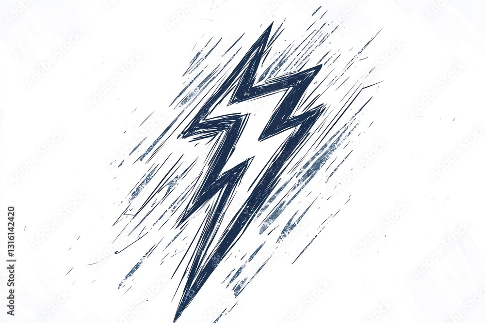 Naklejka premium Sketch featuring a lightning bolt, designed for product or logo concepts.