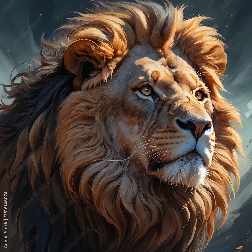 Fototapeta premium Majestic Lion Portrait