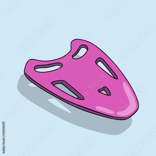 Illustration of a pink swimming board