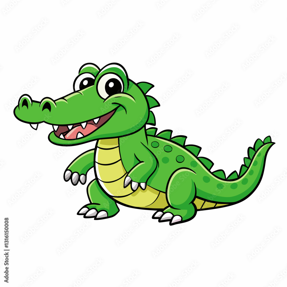 Obraz premium cartoon alligator with a smile