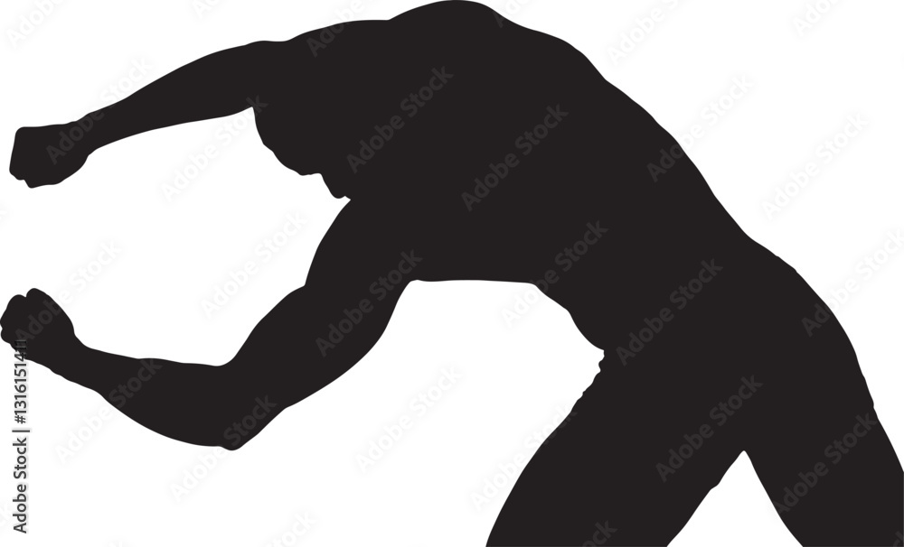 vector; silhouette of back view man posing in movement vector; silhouette of back view man posing in movement