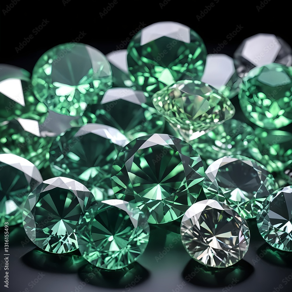 Fototapeta premium Sparkling Green Emerald Gems