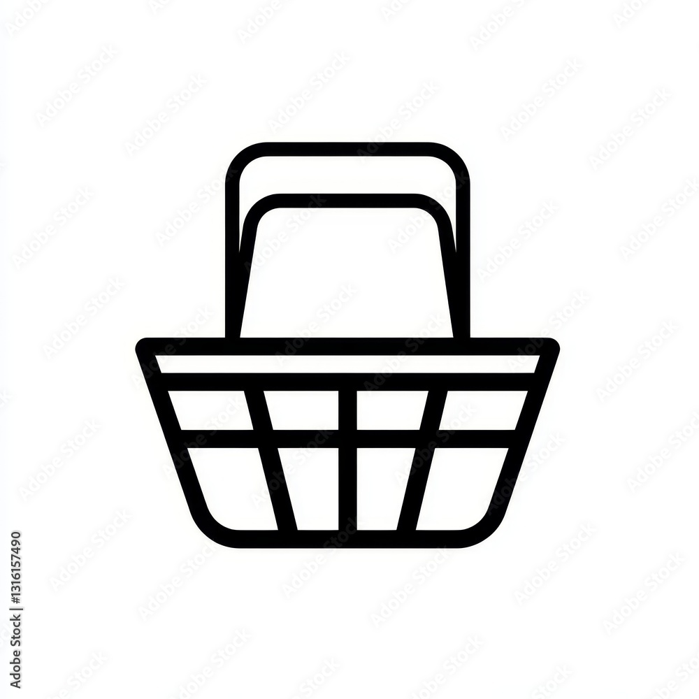 Simple graphic illustrating a shopping basket, representing internet shopping and electronic commerce services Simple graphic illustrating a shopping basket, representing internet shopping and electronic commerce services