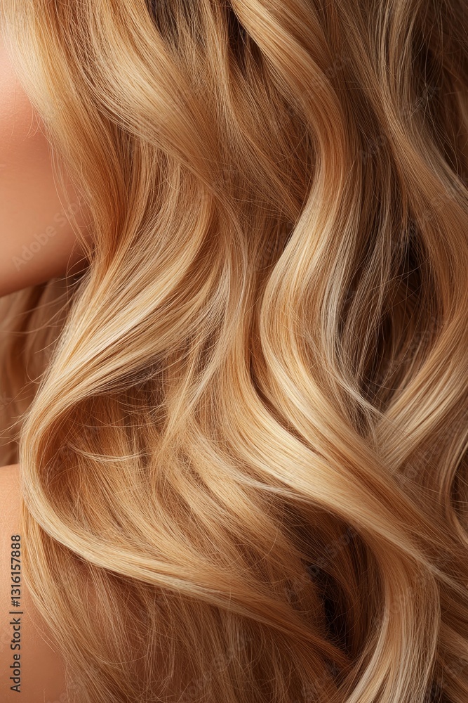 Naklejka premium A detailed texture of tightly coiled curly locks, featuring reddish-brown hues, characteristic of a feminine hairstyle, showcasing a distinctive hair pattern, with a soft and endearing quality,