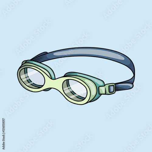 Green swimming goggles for protection