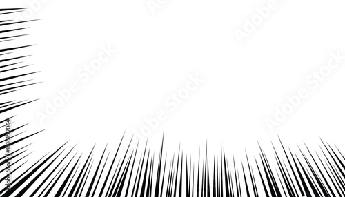 Black cartoon style concentration line material. cartoon halftone line. radial concentration lines black and white background. comic lines. superhero