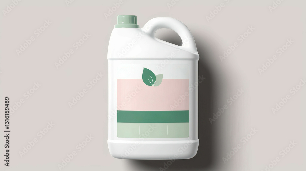 Image of eco-friendly washing gel with a clean and minimalistic design. In the center of the composition is a white plastic bottle. Light background. Image of eco-friendly washing gel with a clean and minimalistic design. In the center of the composition is a white plastic bottle. Light background.