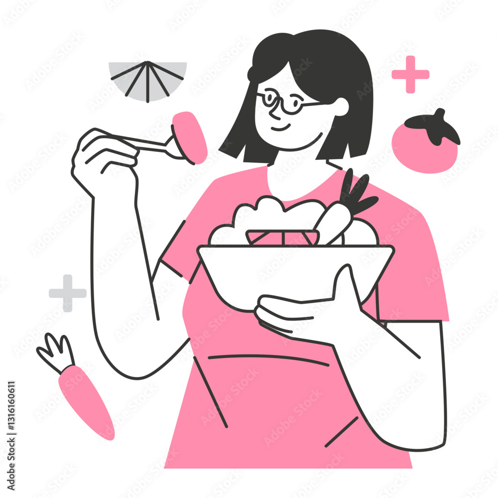 Fototapeta premium Women Health Character Illustration
