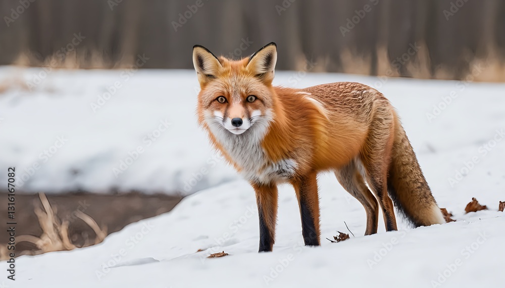 Obraz premium Red Fox in Winter Wonderland