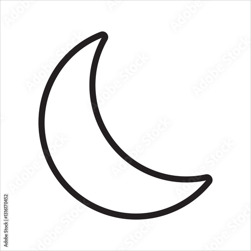 moon night simple line icon