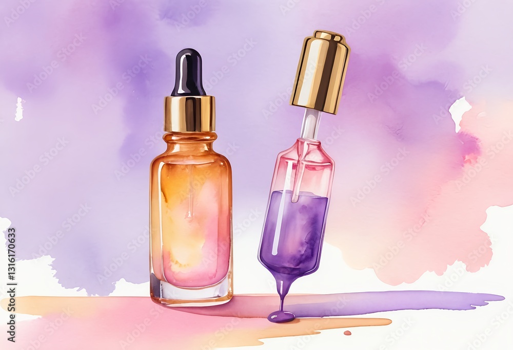 Pastel Watercolor Bottles with Droppers Pastel Watercolor Bottles with Droppers