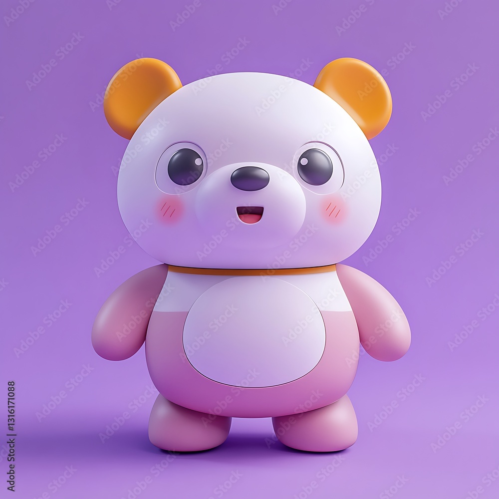 Obraz premium 3d illustration of children's toy bear 