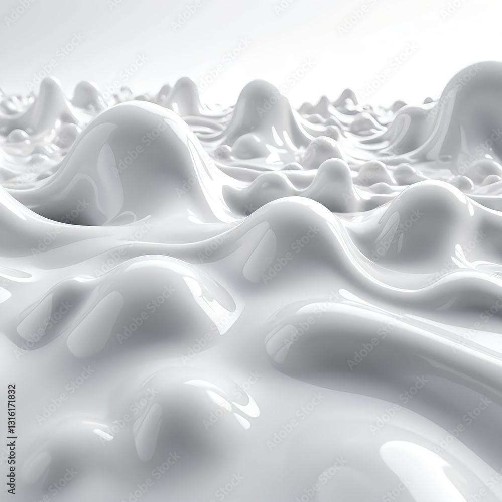 Obraz premium Abstract White Liquid Surface