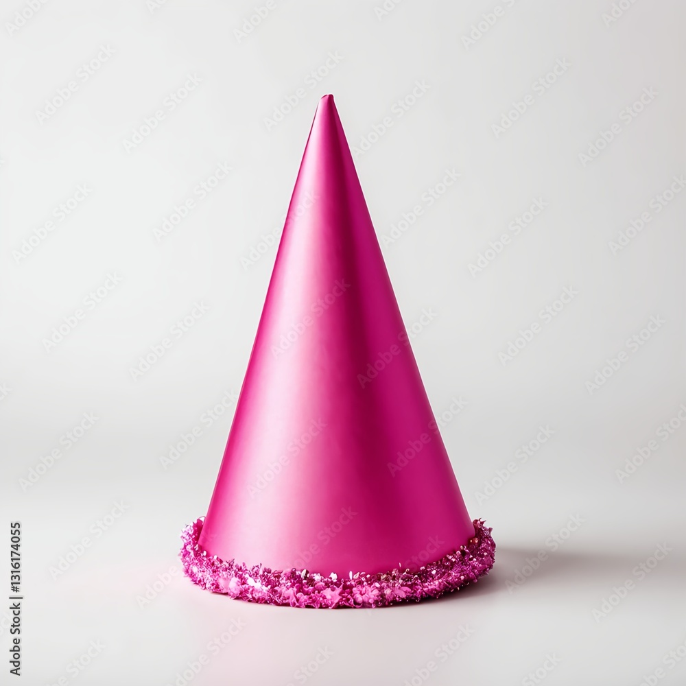 Fototapeta premium Pink Party Hat with Glitter