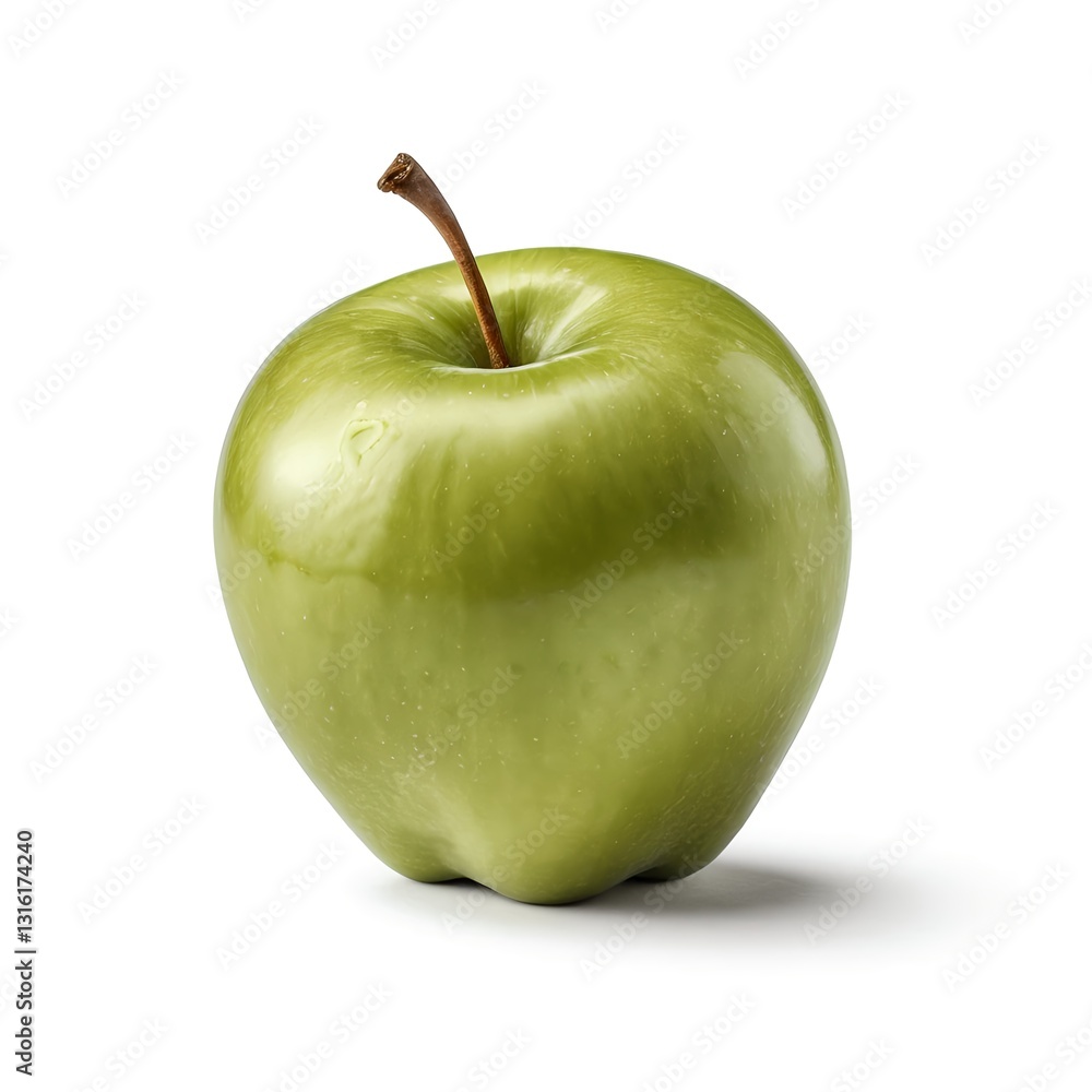 Single Green Apple on White Background Single Green Apple on White Background