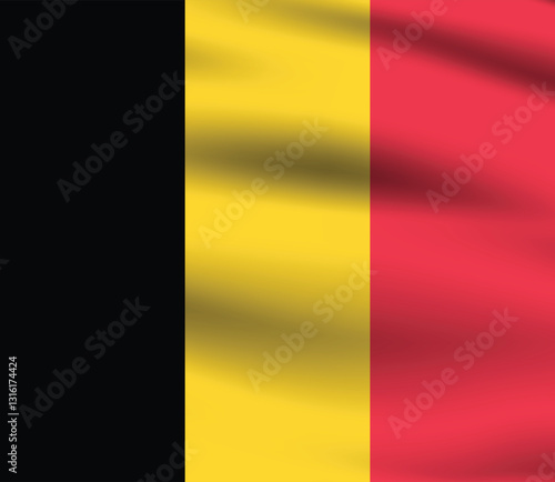 Free Download Belgium flag official colors and proportion digital vector illustration. Pleated flag. - GFXLoad