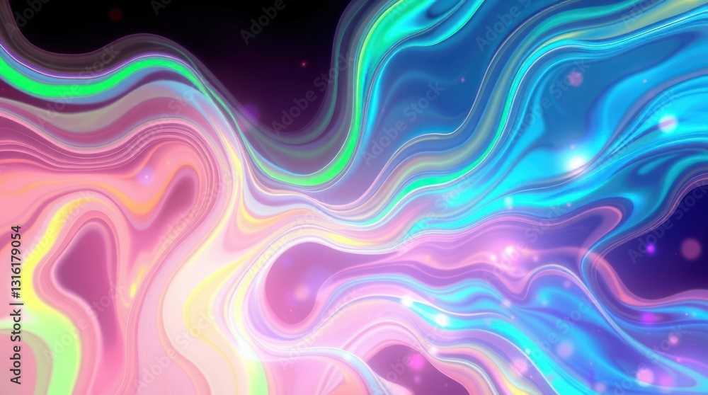 Obraz premium Abstract Colorful Wave Background with Glowing Effects and Fluid Design