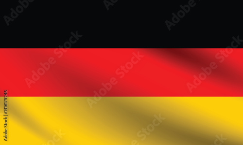 Germany flag official colors and proportion digital vector illustration. Pleated flag.