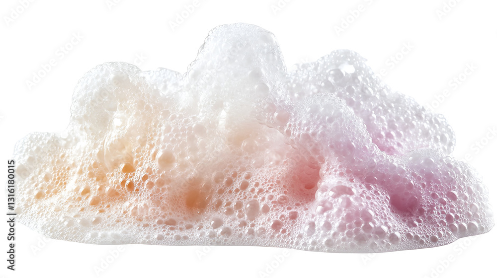 Fototapeta premium Soap Foam Colorful Bubbles Isolated on white clipping