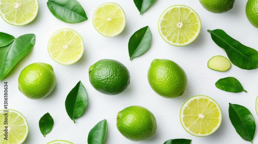Fresh green citrus leaves on white background Fresh green citrus leaves on white background
