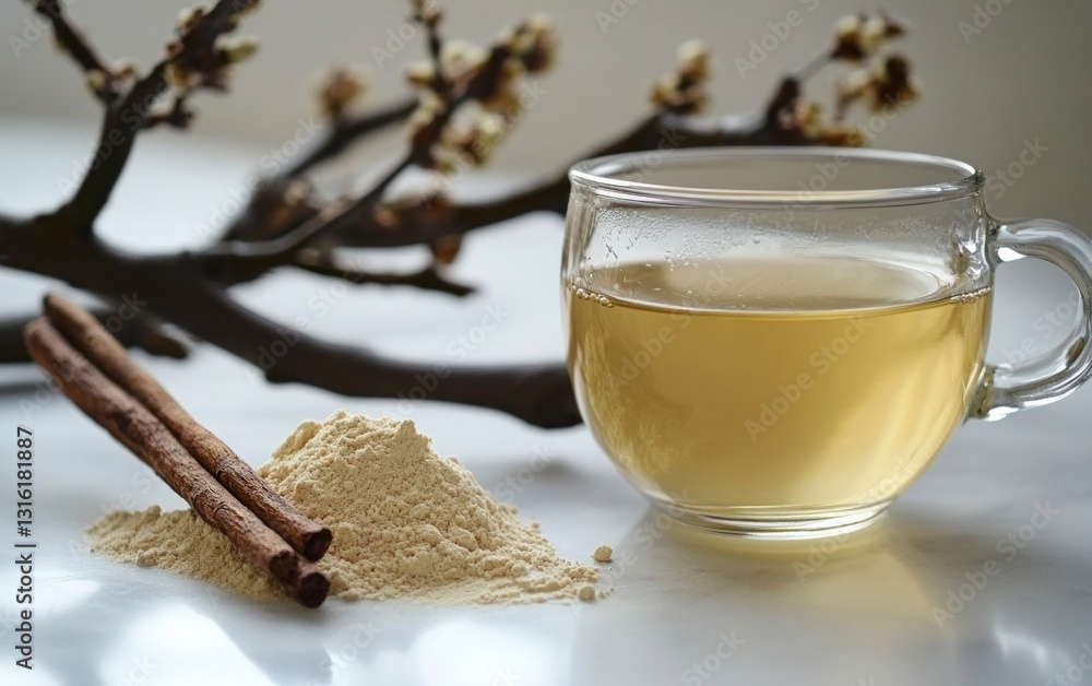 Enjoying a Cup of Ginger Tea with Cinnamon Sticks Still Life Enjoying a Cup of Ginger Tea with Cinnamon Sticks Still Life