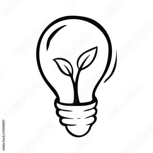 Green Energy Light Bulb Plant Growth Idea