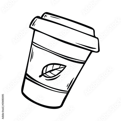 A Hand Drawn Illustration Of A Tea Cup