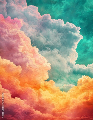 The watercolor painting features soft pastel colors that create a dreamy abstract background