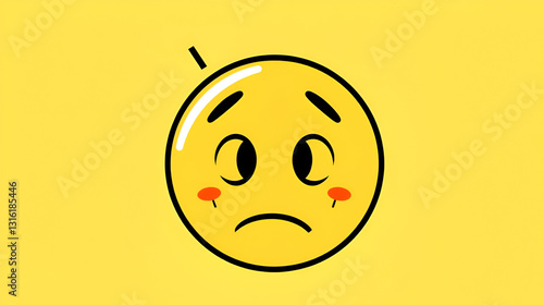 Thoughtful emoji face icon vector illustration design