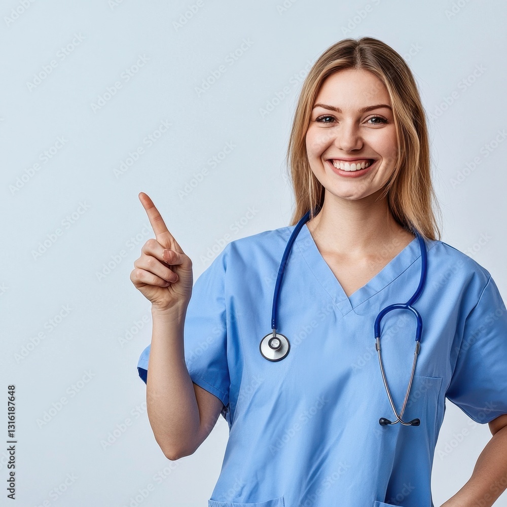 Healthcare worker encourages patients to prioritize health and prevention strategies with a warm smile and professional demeanor. Generative AI Healthcare worker encourages patients to prioritize health and prevention strategies with a warm smile and professional demeanor. Generative AI